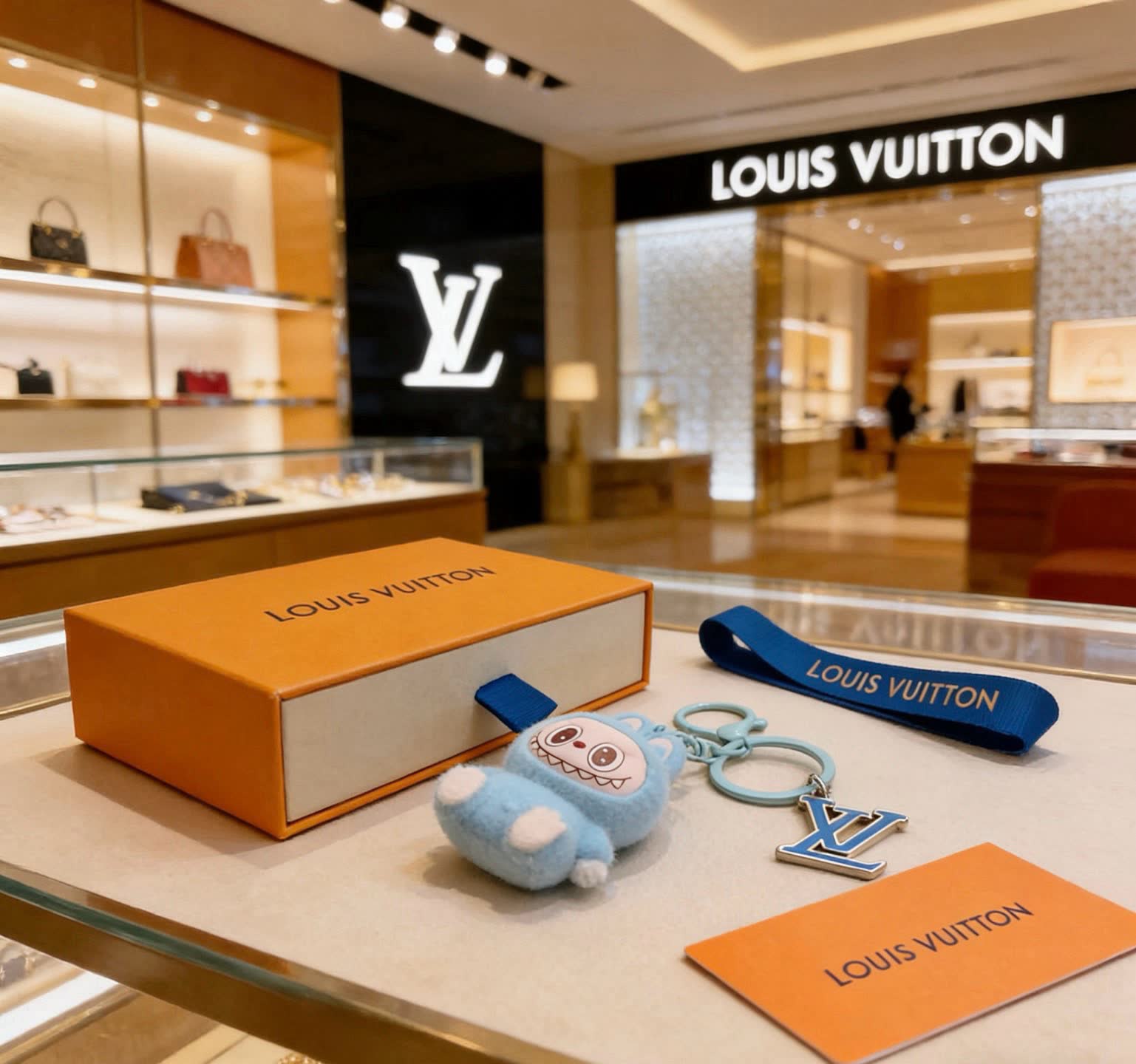 Louis Vuitton Blue Monster Keychain